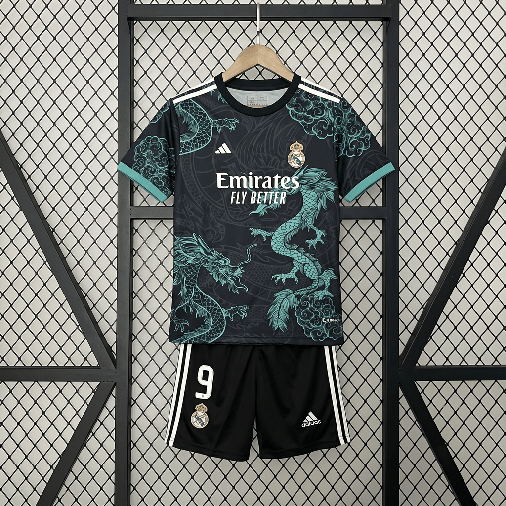 Real Madrid 2025 Chinese Dragon Emerald Special Jersey Kids