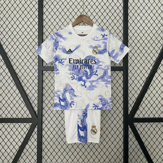 Real Madrid 2025 Chinese Dragon B/W Special Jersey Kids